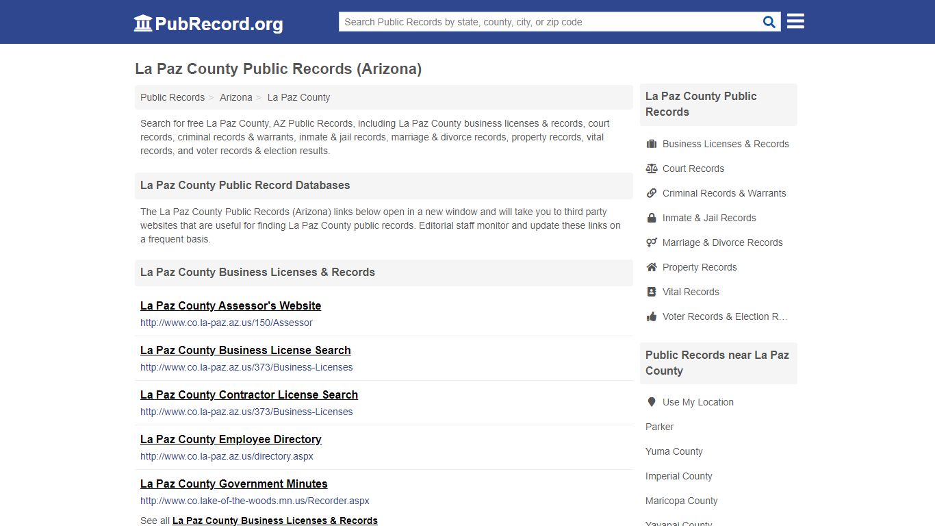 Free La Paz County Public Records (Arizona Public Records)